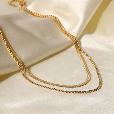 18K Gold - Plated Double - Layered Necklace - Boss Lady Boutique